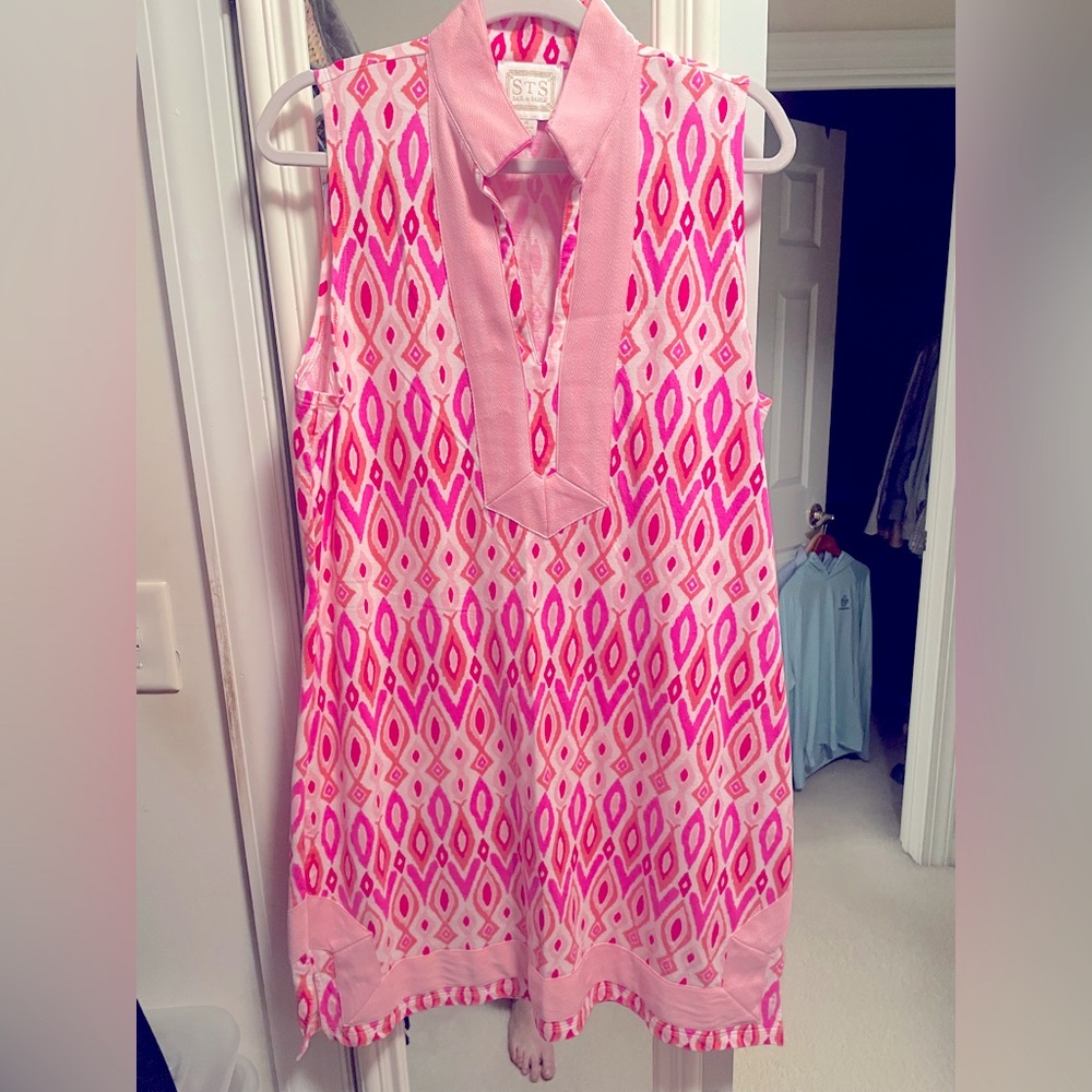 Sail to sable pink ikat sleeveless dress. Size xl